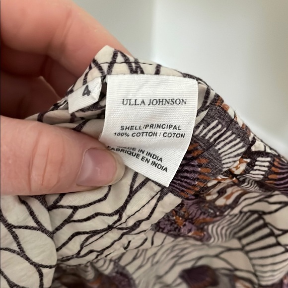 Ulla Johnson Cream Maxi Dress with Black & Brown Fan Motif - Picture 7 of 7